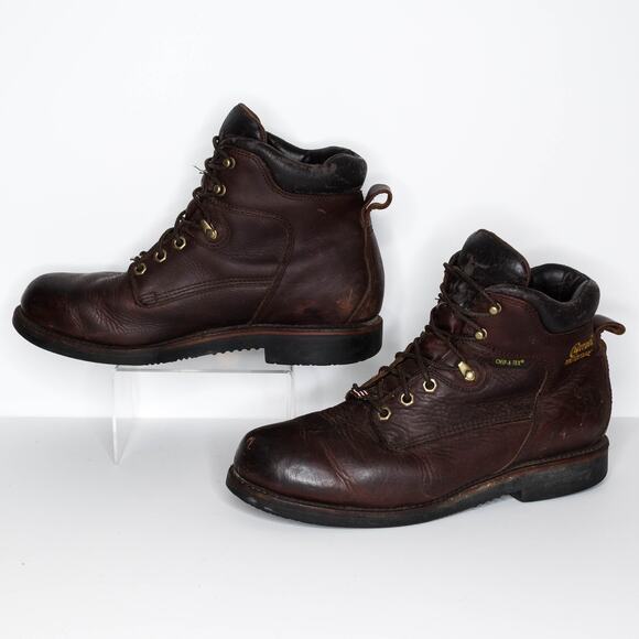Chippewa Men's Work Boots Waterproof Chip-A-Tex Leather Brown Size 12 | AA - Picture 2 of 7